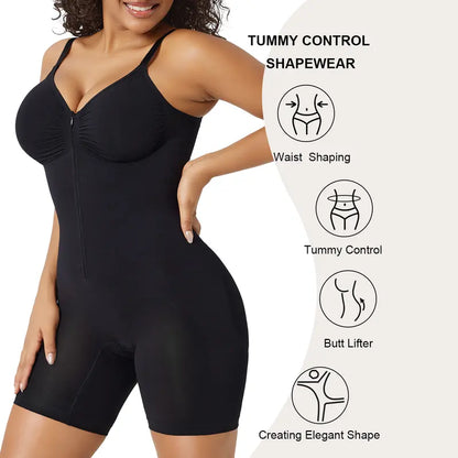 Tummy Control Zip-Up Shapewear Body Suit