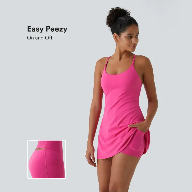Softlyzero Plush Backless Active Dress-Easy Peezy